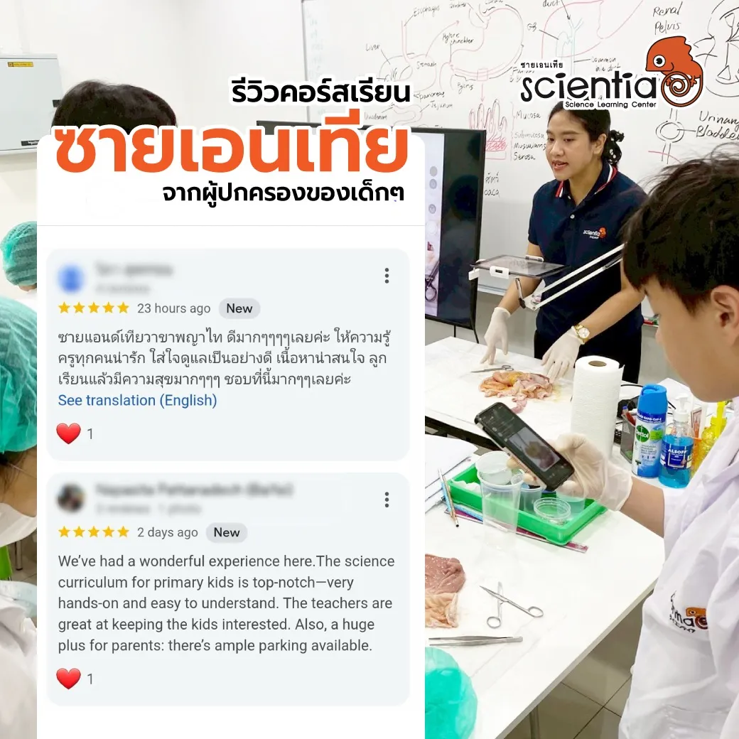 ซายเอนเทีย ศูนย์การเรียนรู้วิทยาศาสตร์สำหรับเด็กประถม คอร์สติว สสวท. วิทยาศาสตร์